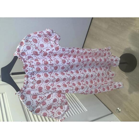 Hill House Katherine Nap Dress Pink White Shell Pattern S Resort Playful Cotton - Picture 4 of 4